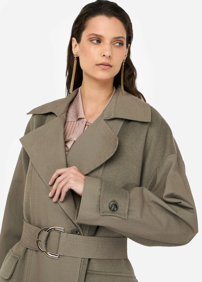 Double-Breasted Wool Trench Coat