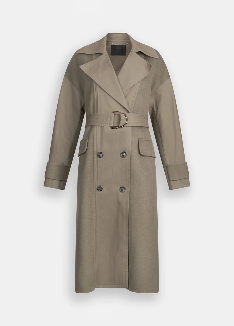 Double-Breasted Wool Trench Coat