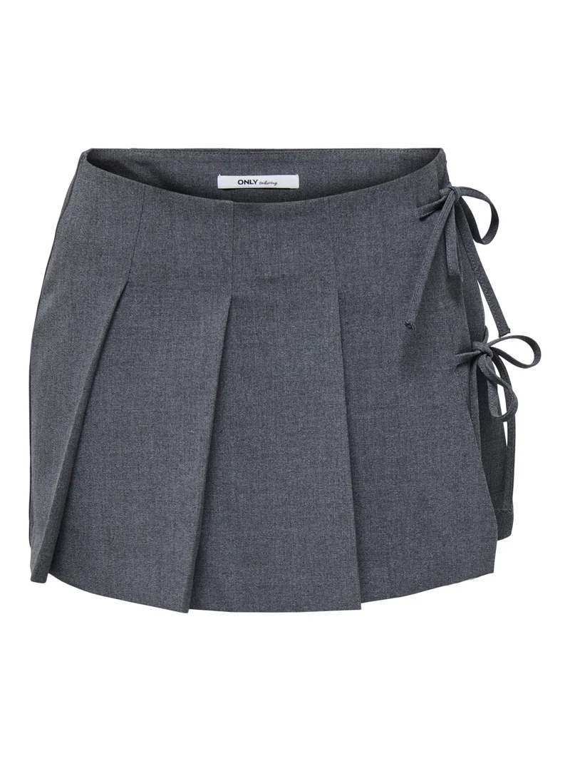 ONLMELANIE MW PLEAT TIE SKORT TLR, Dark Grey Melange
