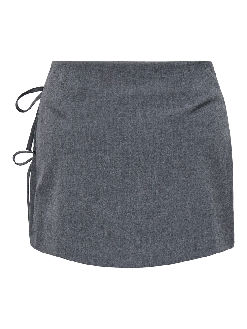 ONLMELANIE MW PLEAT TIE SKORT TLR, Dark Grey Melange