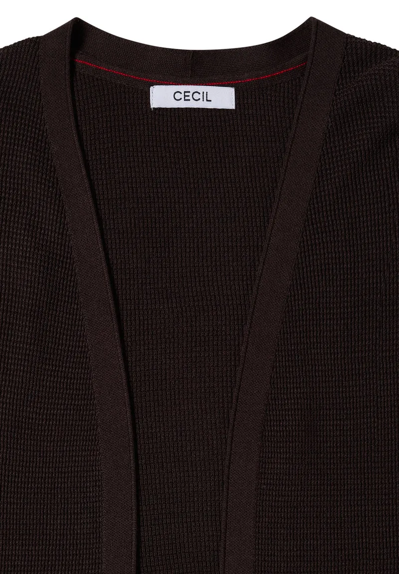 NOS_Structured Open Cardigan, truffle brown