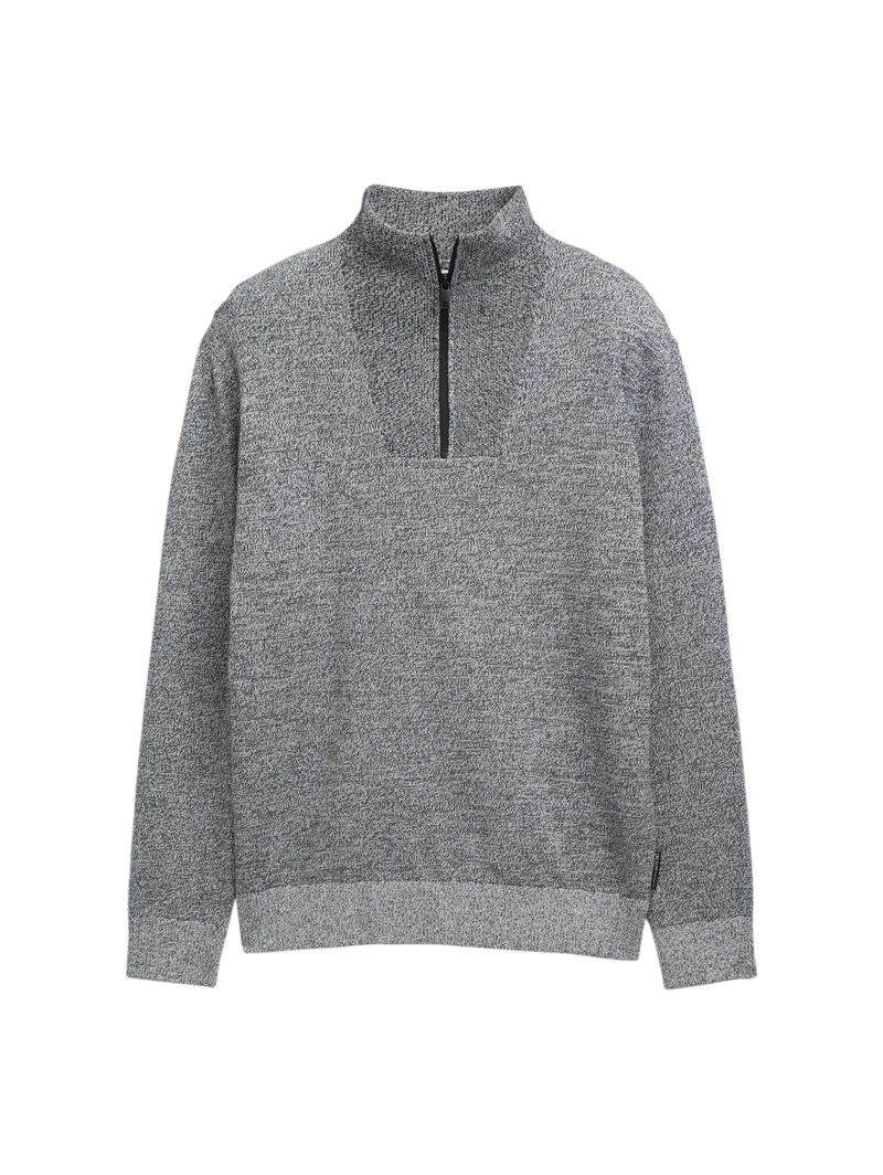 basic knitted troyer, navy white mouline