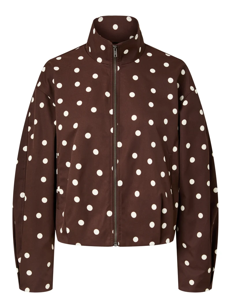 PCELISABETH BOMBER JACKET, Chicory Coffee/Cloud dancer