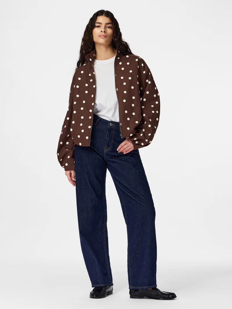 PCELISABETH BOMBER JACKET, Chicory Coffee/Cloud dancer