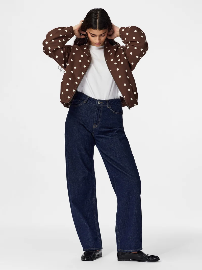 PCELISABETH BOMBER JACKET, Chicory Coffee/Cloud dancer