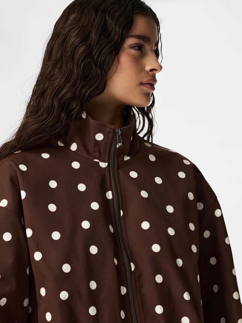 PCELISABETH BOMBER JACKET, Chicory Coffee/Cloud dancer