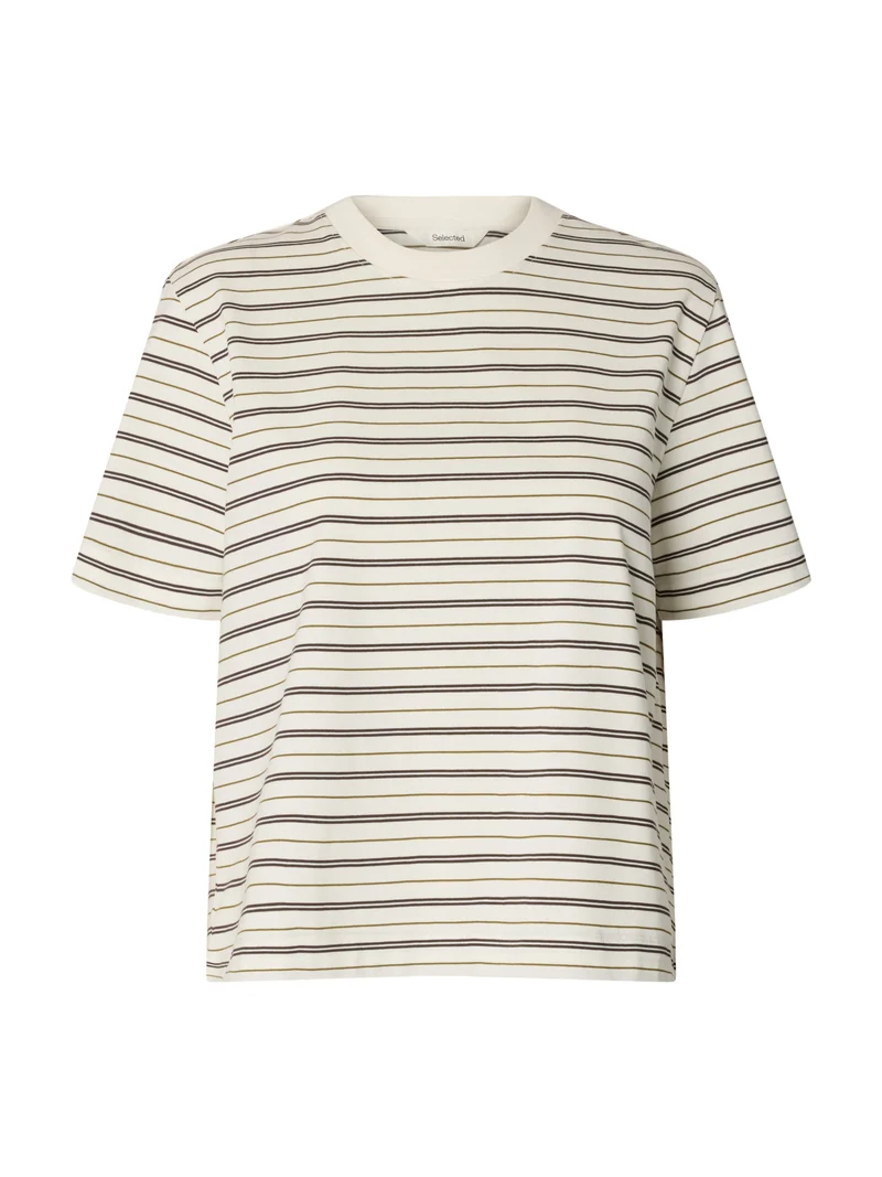 SLWESSENTIAL SS STRIPED BOXY TEE NO, Delicioso/MULTI STRIPES