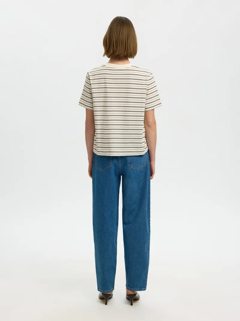 SLWESSENTIAL SS STRIPED BOXY TEE NO, Delicioso/MULTI STRIPES