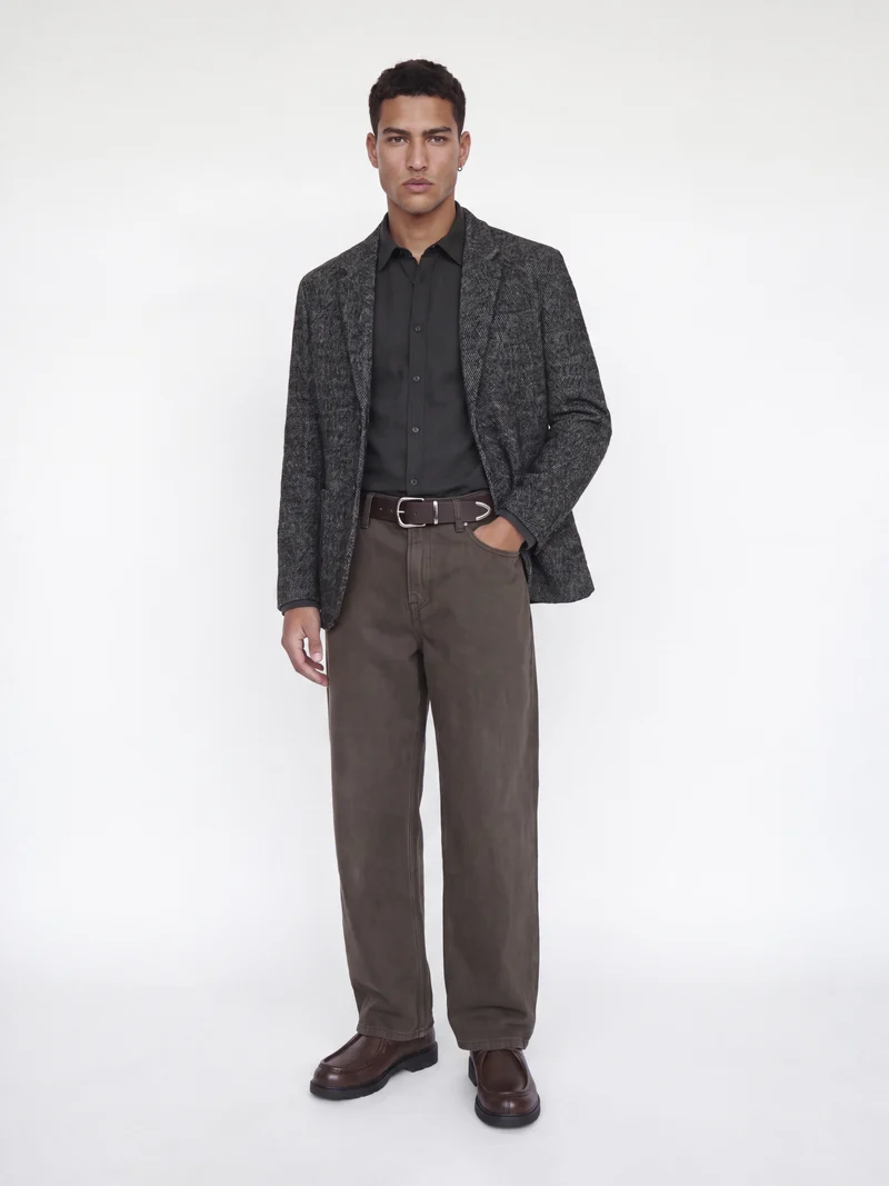 JJEFIELD MELANGE SHIRT LS SN, Black
