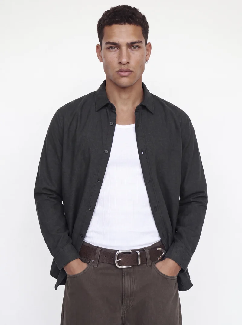 JJEFIELD MELANGE SHIRT LS SN, Black
