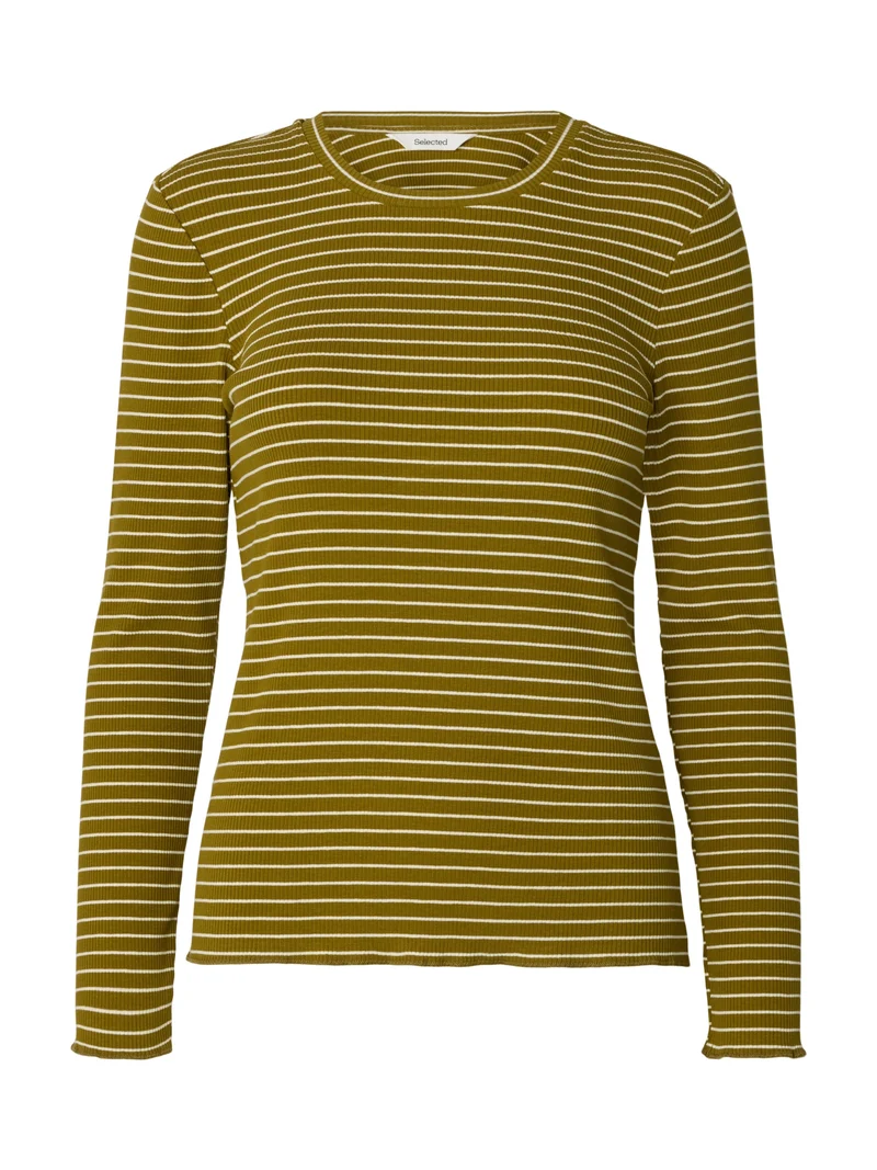 SLWANNA LS CREW NECK TEE STR NOOS, Fir Green/W SNOW WHITE STRIPES - TH