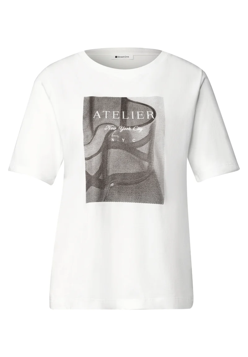 photo print shirt, off white