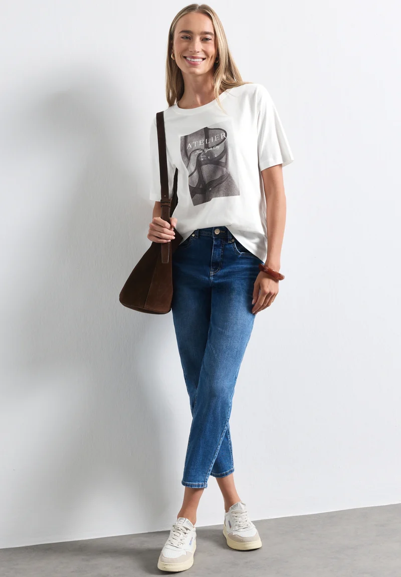 photo print shirt, off white