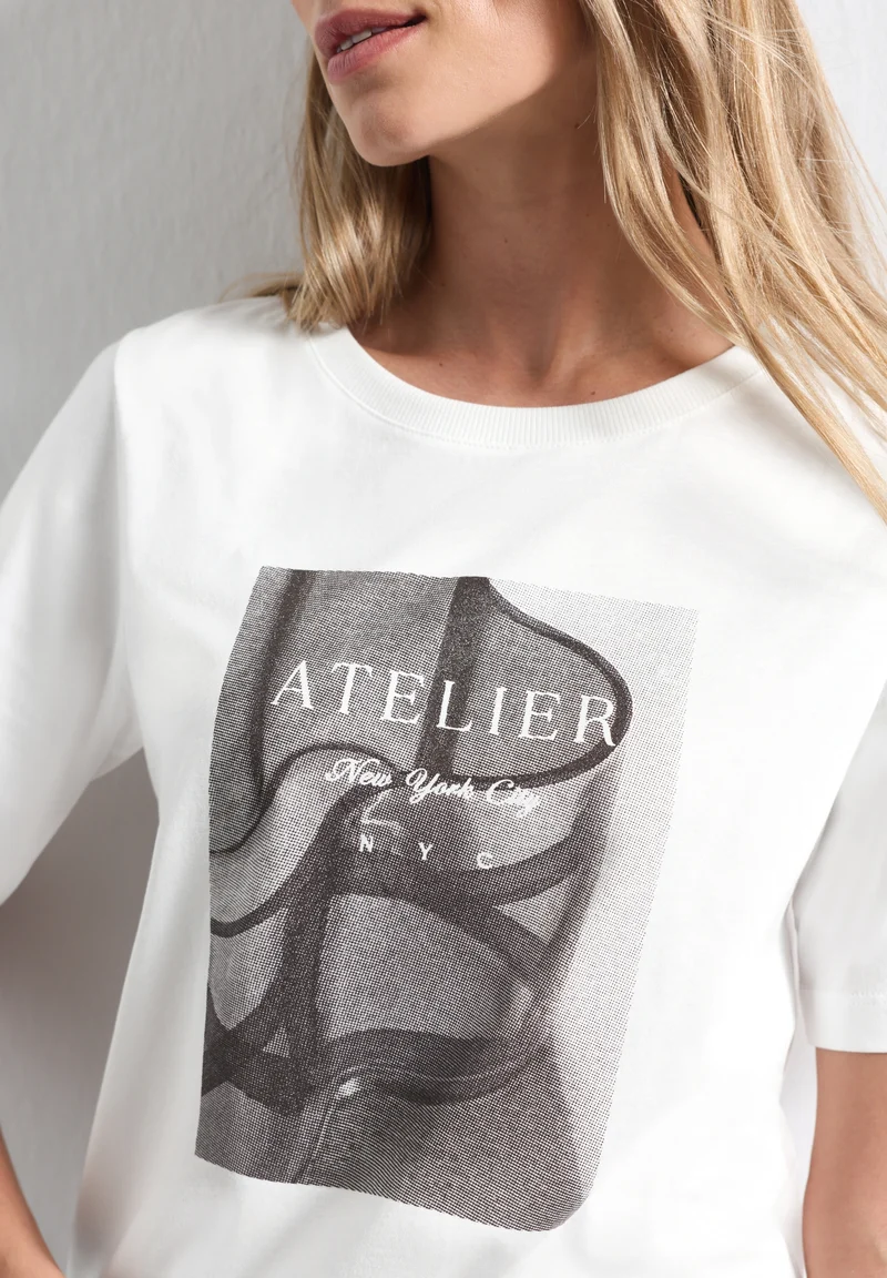 photo print shirt, off white