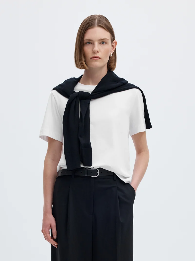 SLWESSENTIAL SS BOXY TEE NOOS, Bright White