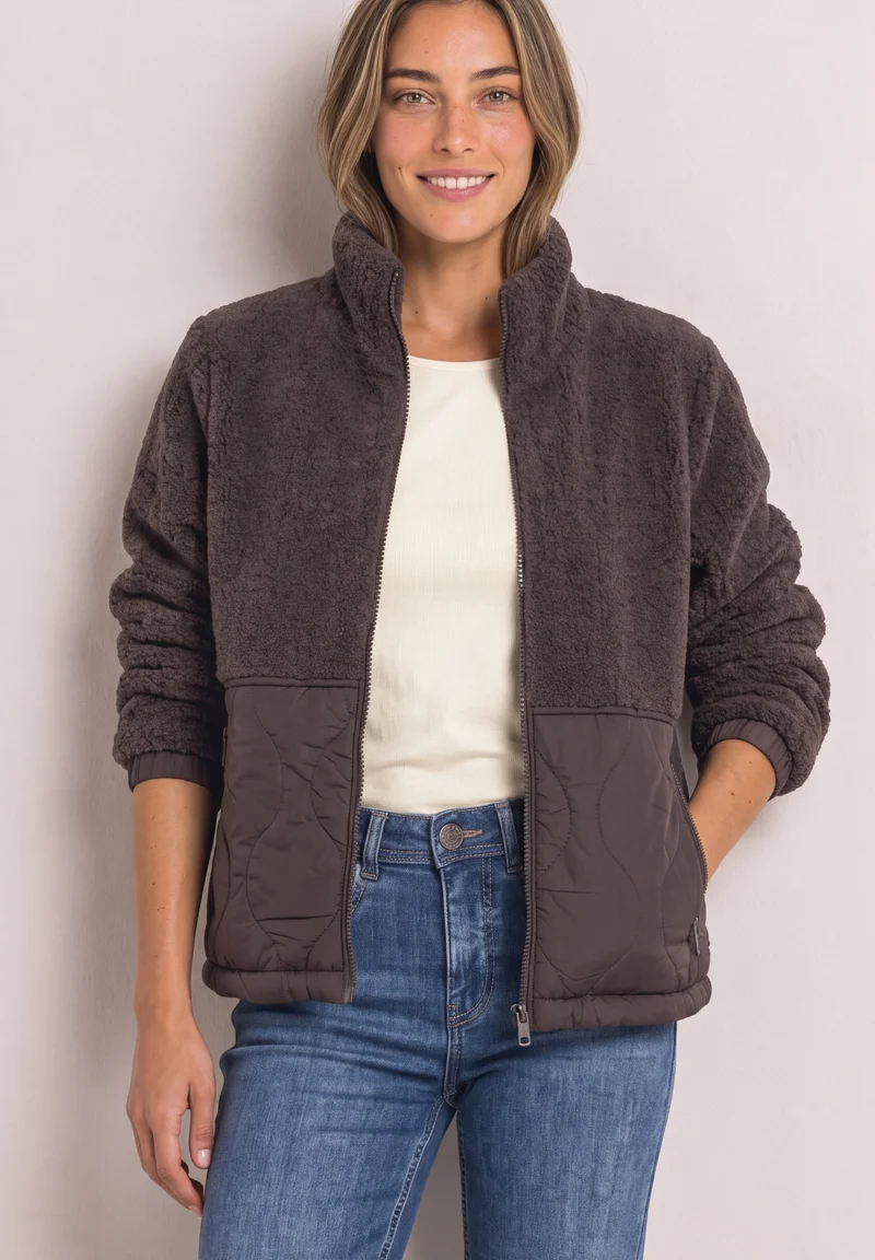 LTD QR Mat Mix Teddy Jkt, plummy brown