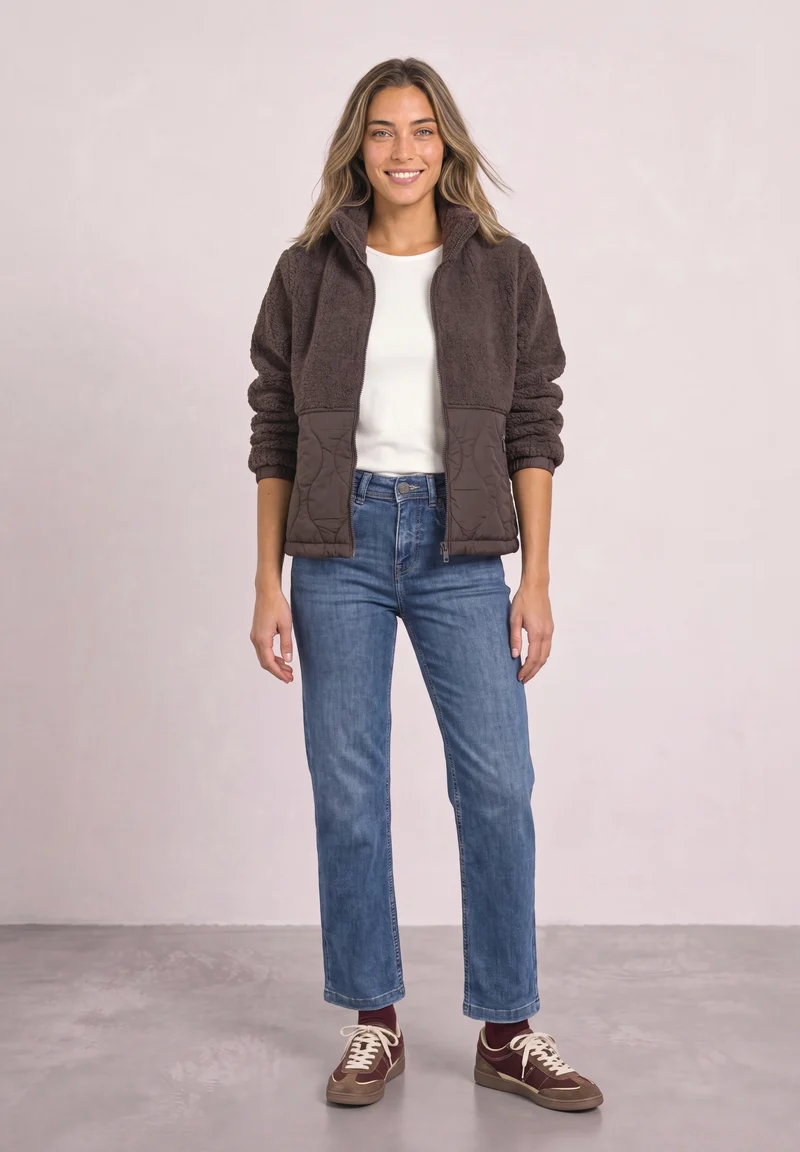 LTD QR Mat Mix Teddy Jkt, plummy brown