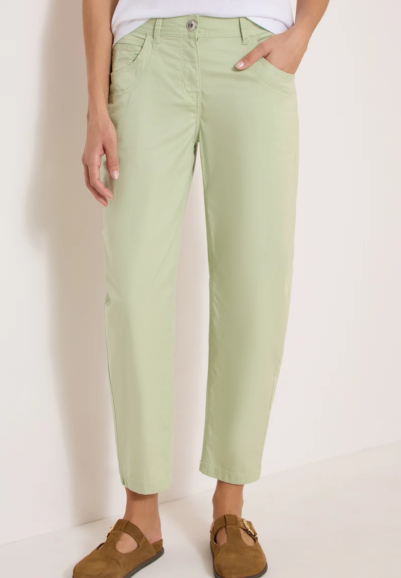 CECIL - Barrel Leg Hose in Papertouch Qualität - Farbe: raw matcha lime