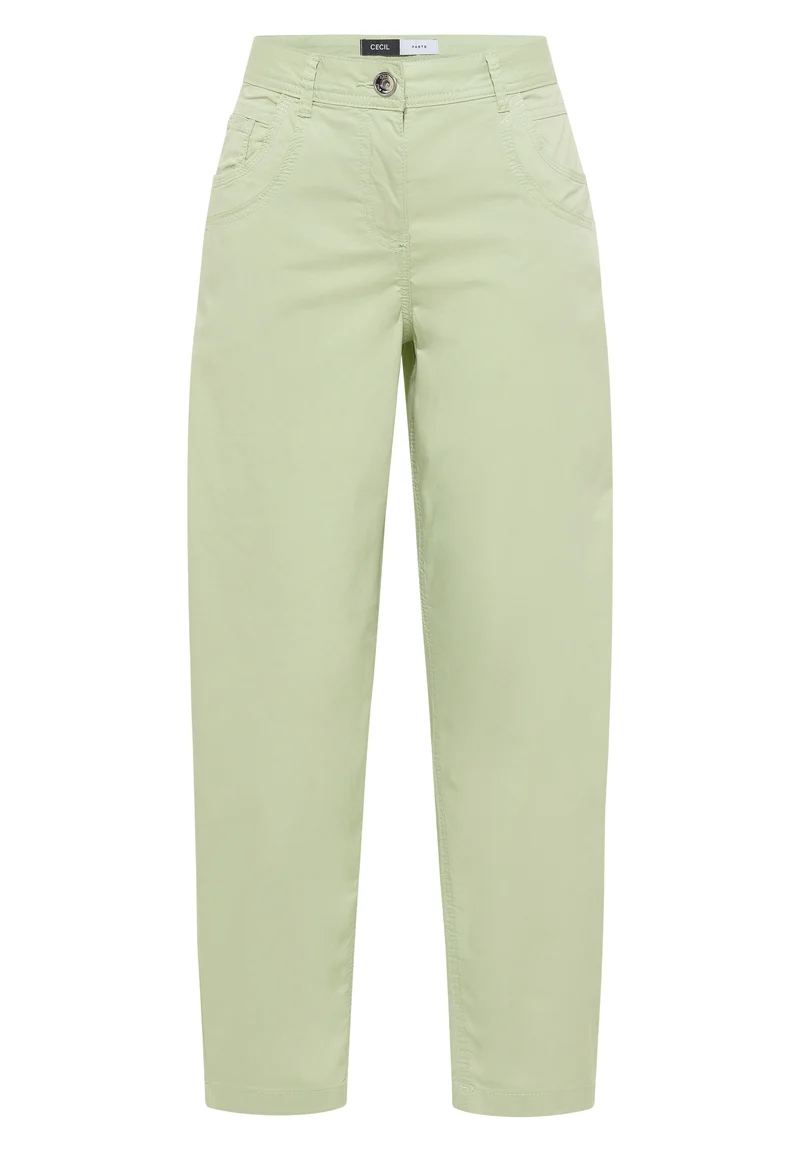 CECIL - Barrel Leg Hose in Papertouch Qualität - Farbe: raw matcha lime