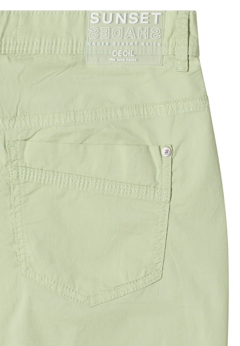 CECIL - Barrel Leg Hose in Papertouch Qualität - Farbe: raw matcha lime