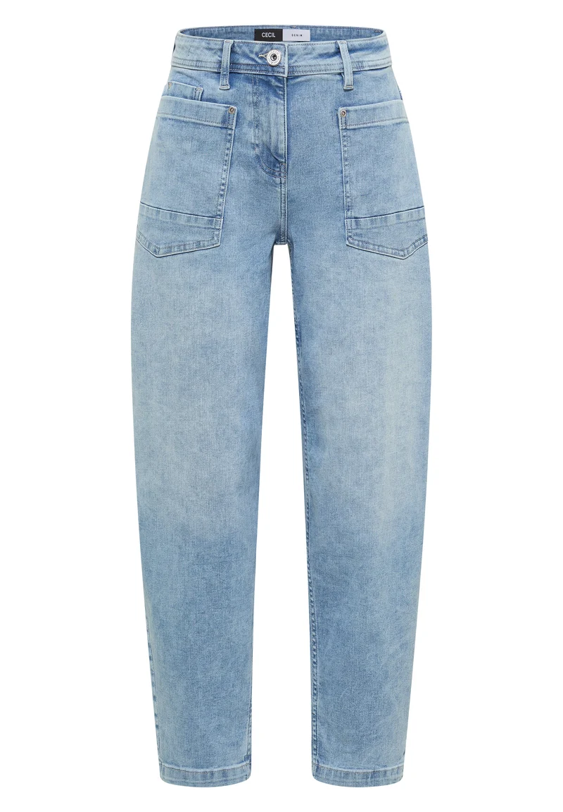CECIL - Barrel Leg Jeans Hose im Style Scarlett - Farbe: light blue used wash