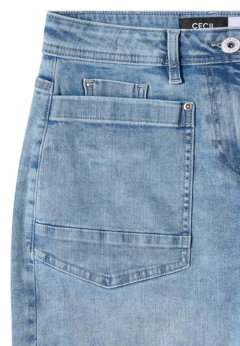CECIL - Barrel Leg Jeans Hose im Style Scarlett - Farbe: light blue used wash