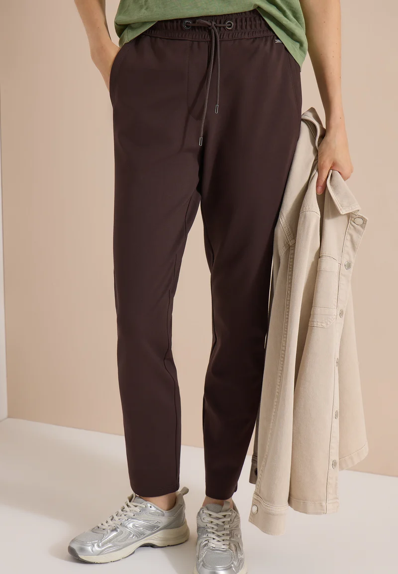 CECIL - Mid Waist Slim Leg Hose im Casual Fit - Farbe: truffle brown