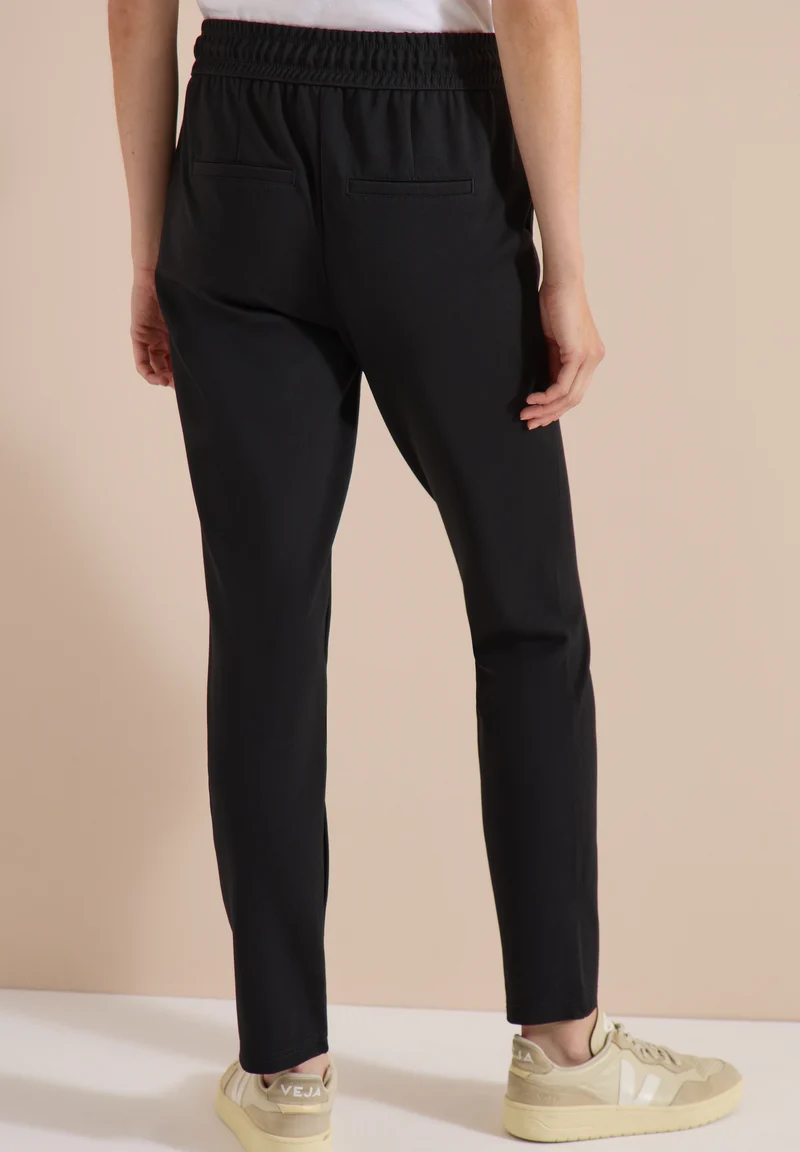 CECIL - Mid Waist Slim Leg Hose im Casual Fit - Farbe: Black