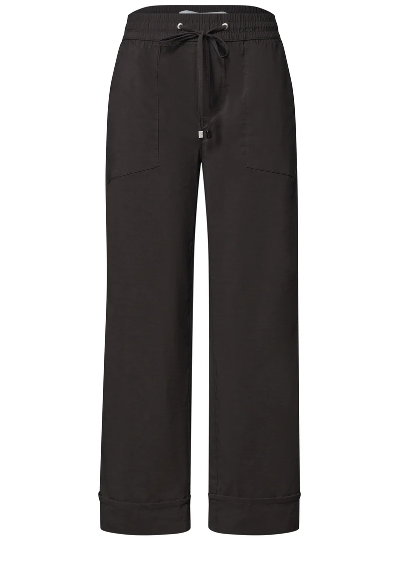 Street One - Straight Leg Hose im Casual Fit mit Turn-Up - Farbe: black coffee