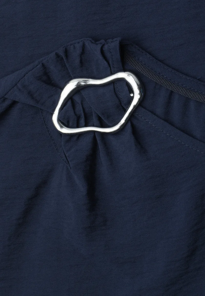 Street One - Blusenshirt mit Rundhals und Schnallendetail - Farbe: darkest blue