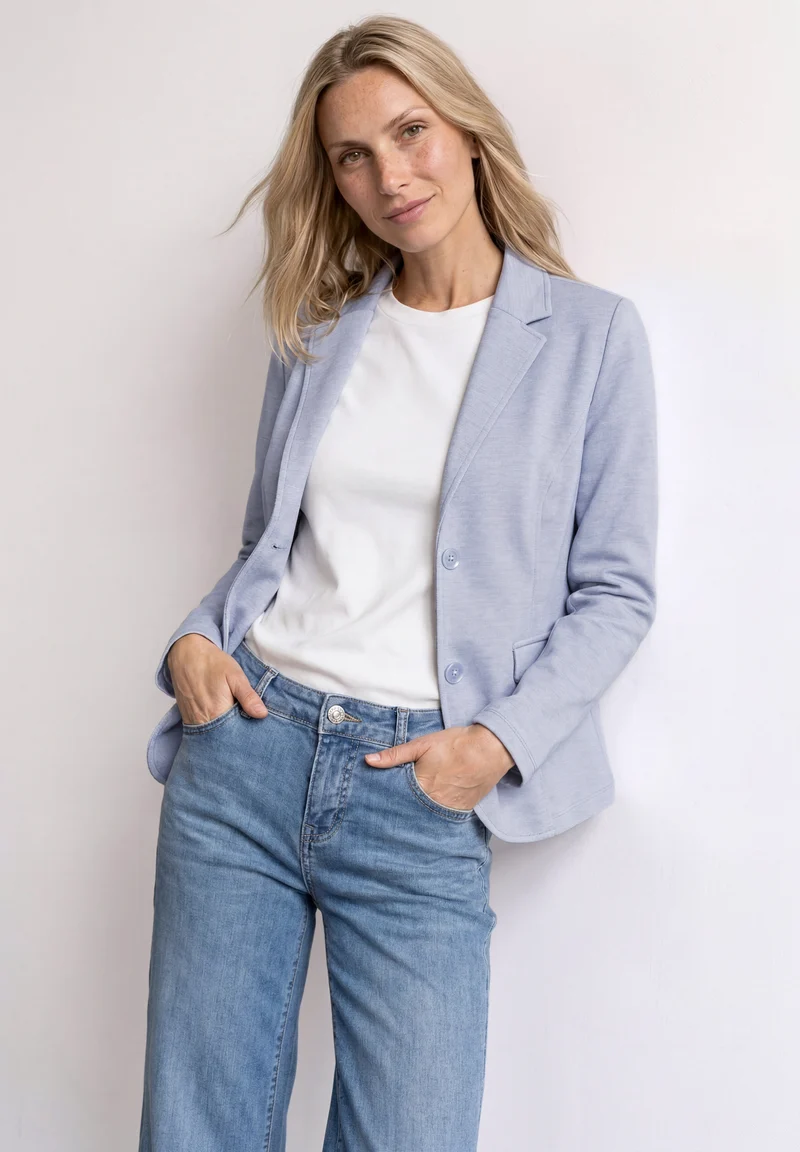 Street One - Basic Piquè Blazer - Farbe: whispery blue