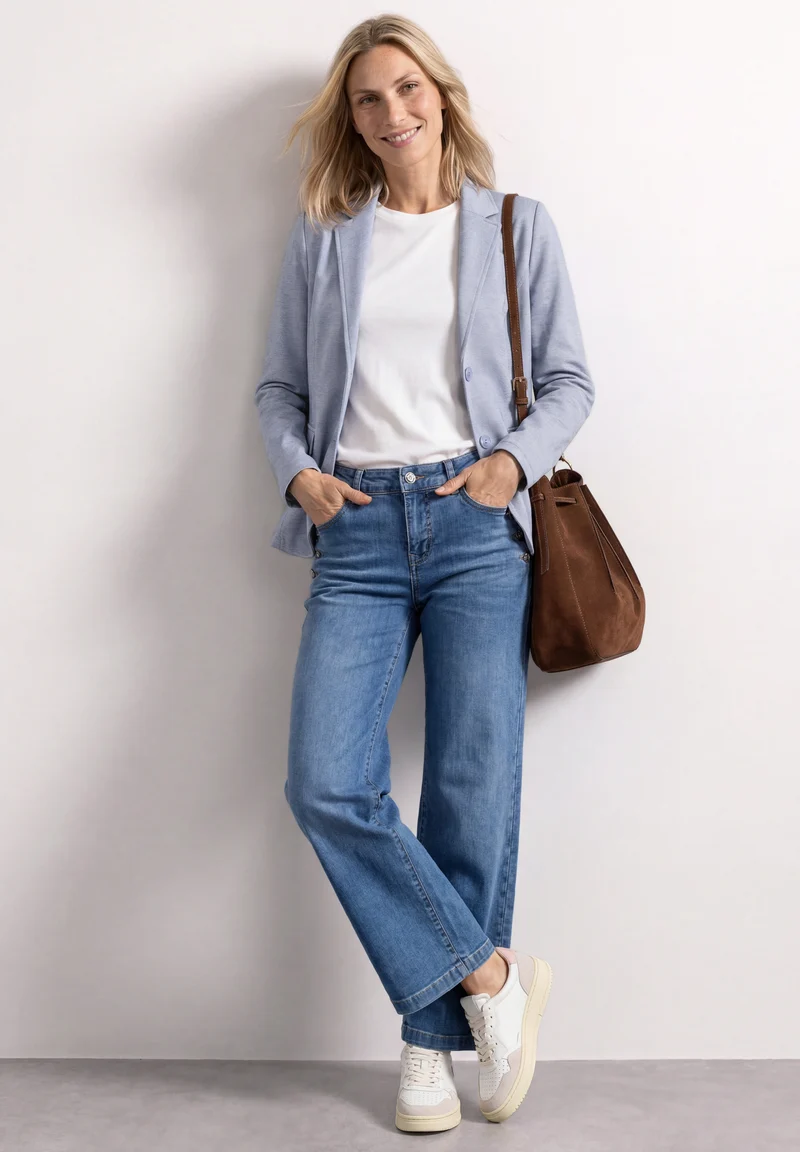 Street One - Basic Piquè Blazer - Farbe: whispery blue
