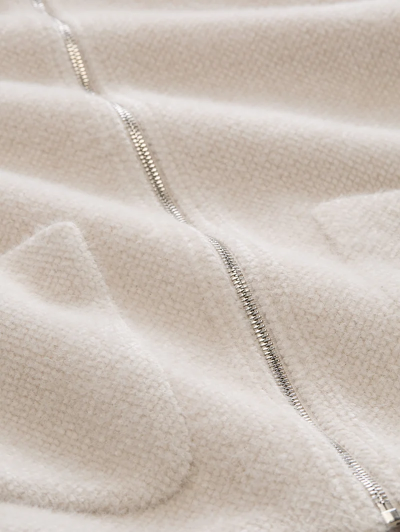 structured cosy jacket, cold beige structure