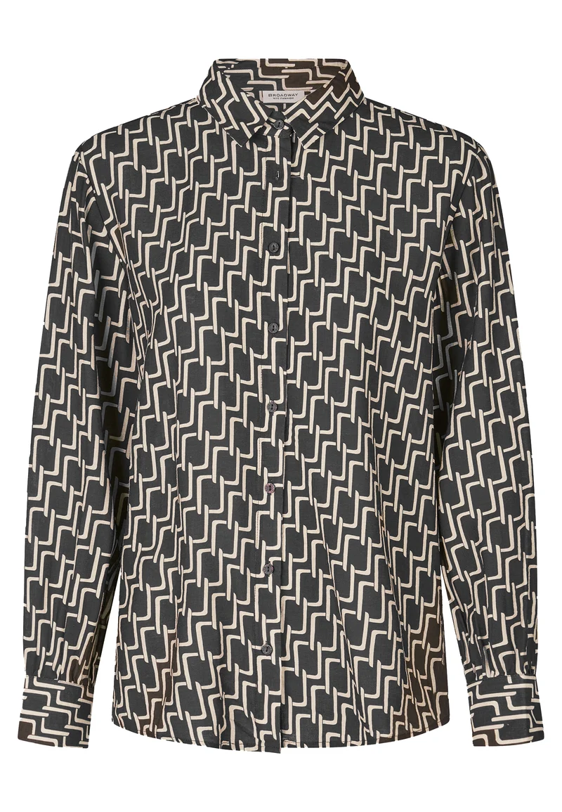 BLOUSE, BLACK GRAPHIC