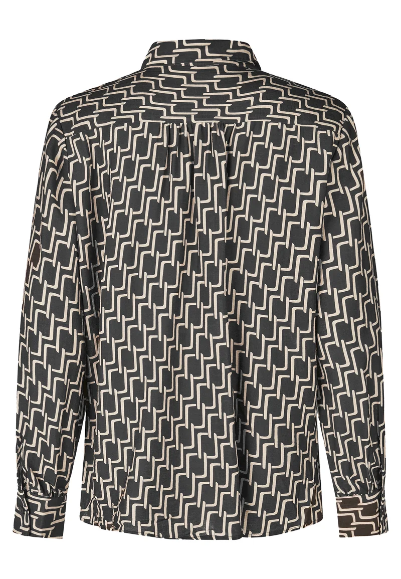 BLOUSE, BLACK GRAPHIC