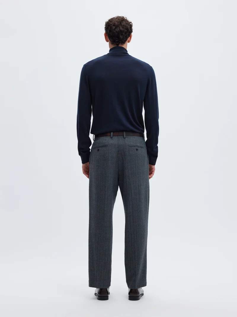 SLMTRAY LS KNIT MERINO ROLL NECK NO, Navy Blazer