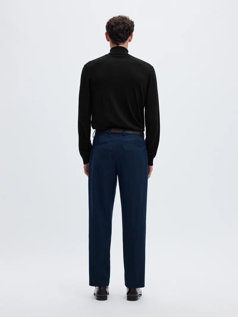 SLMTRAY LS KNIT MERINO ROLL NECK NO, Black