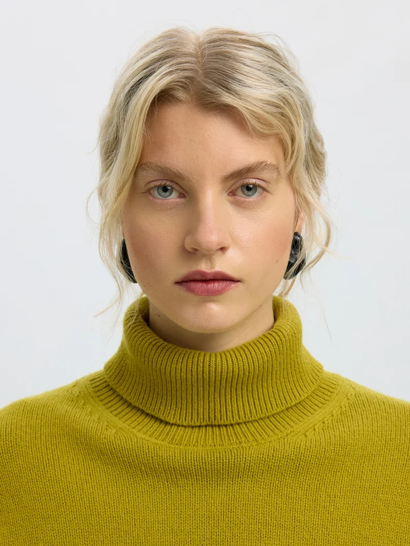 SLWELLIE LS KNIT ROLL NECK, Avocado Oil