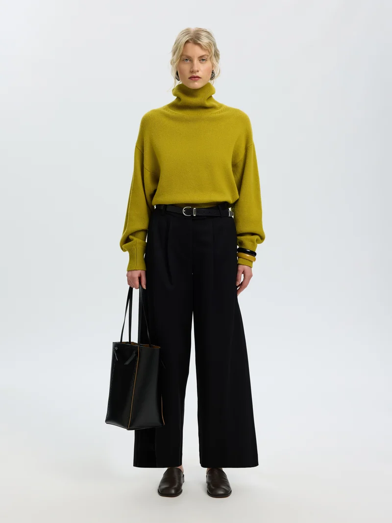 SLWELLIE LS KNIT ROLL NECK, Avocado Oil