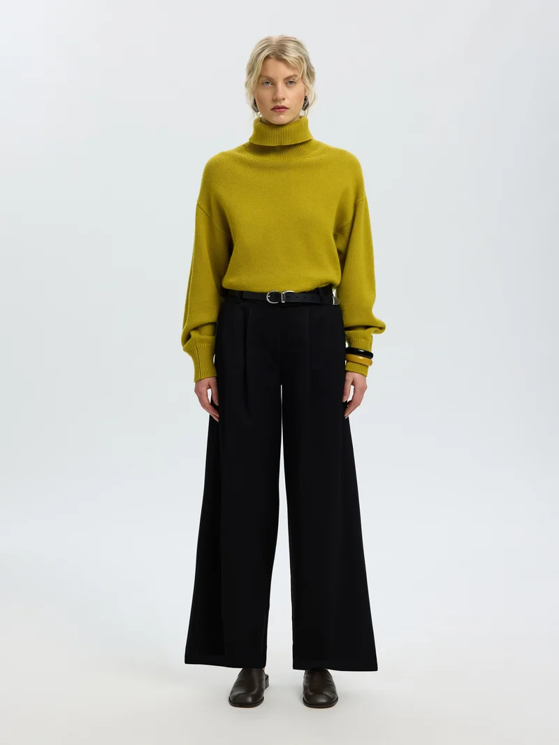 SLWELLIE LS KNIT ROLL NECK, Avocado Oil