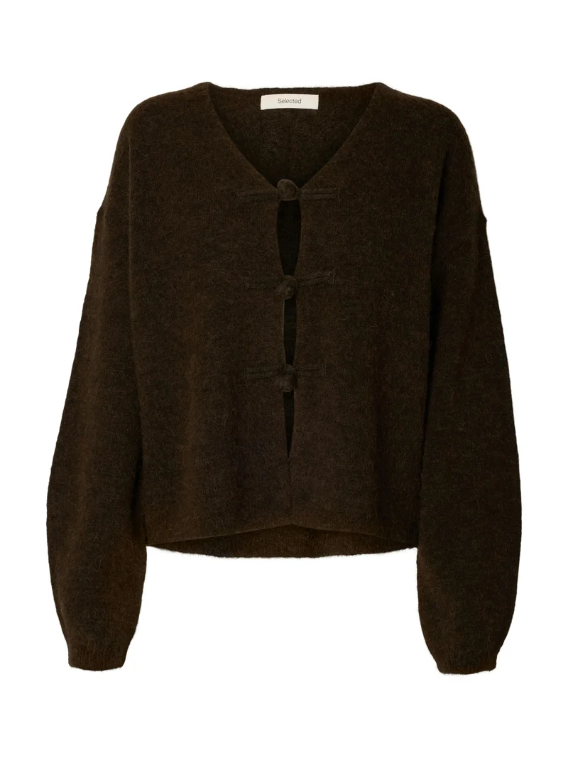 SLWLULU LS DUFFLE KNIT CARDIGAN, Delicioso/Melange
