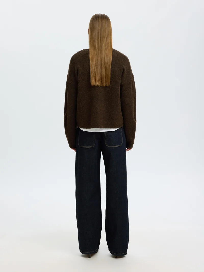 SLWLULU LS DUFFLE KNIT CARDIGAN, Delicioso/Melange