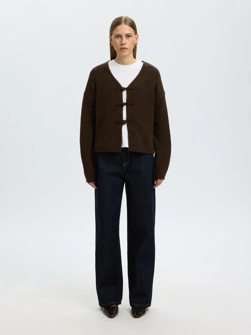 SLWLULU LS DUFFLE KNIT CARDIGAN, Delicioso/Melange