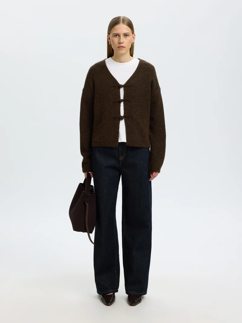SLWLULU LS DUFFLE KNIT CARDIGAN, Delicioso/Melange