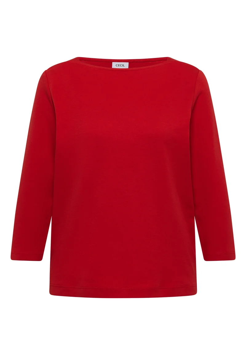 NOS Basic Boatneck Shirt, flame red