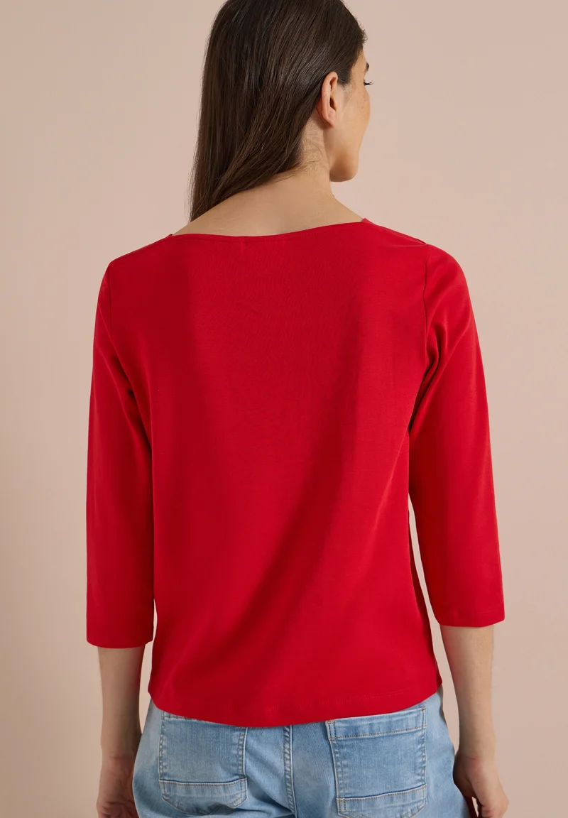NOS Basic Boatneck Shirt, flame red