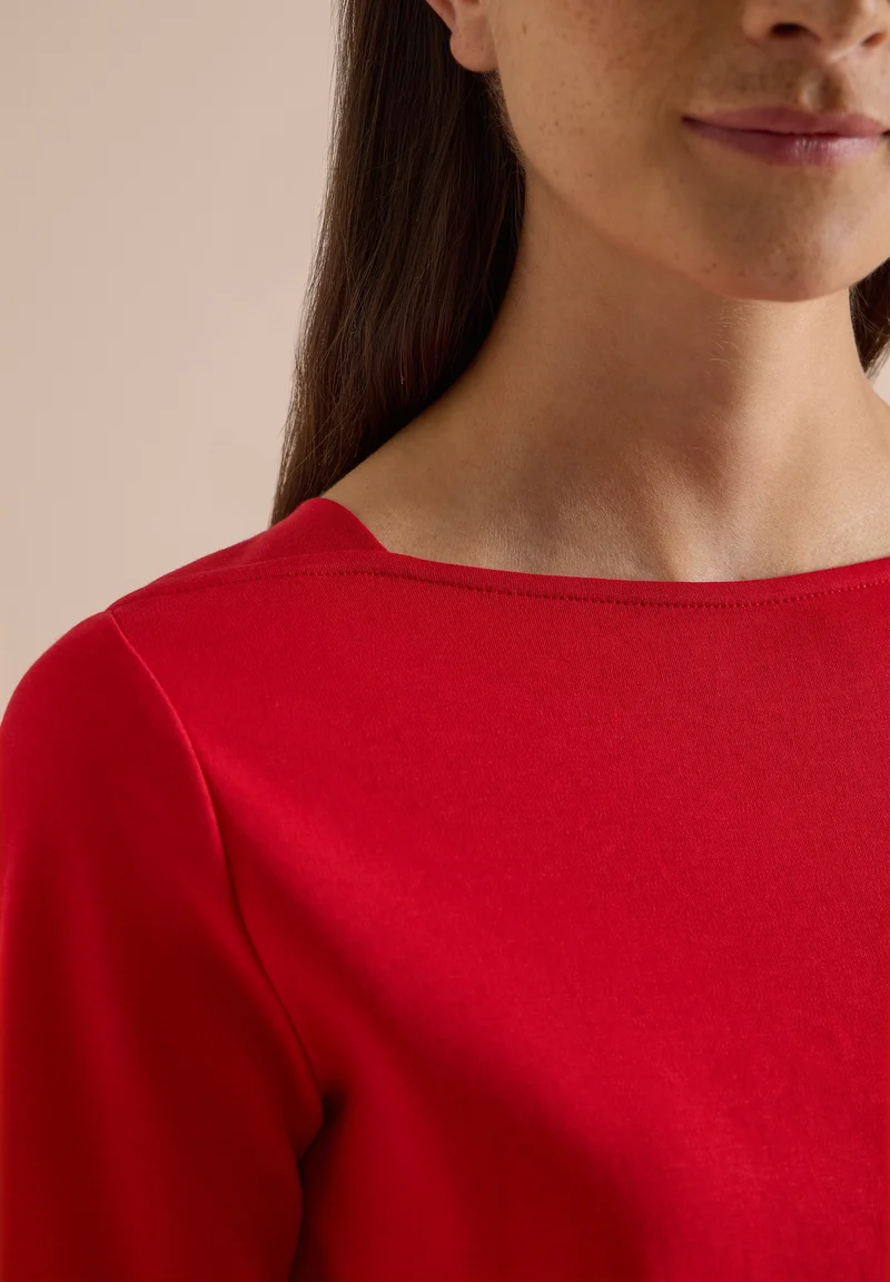 NOS Basic Boatneck Shirt, flame red