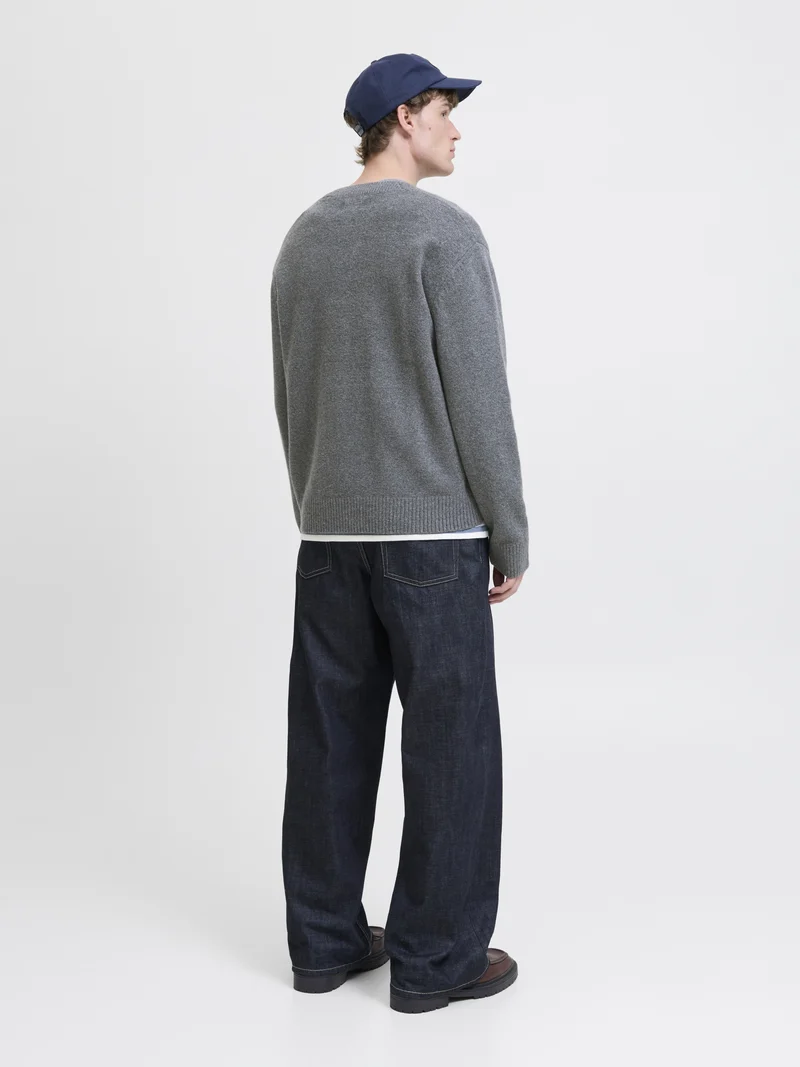 JORNORREBRO KNIT CARDIGAN LN, Dark Grey Melange