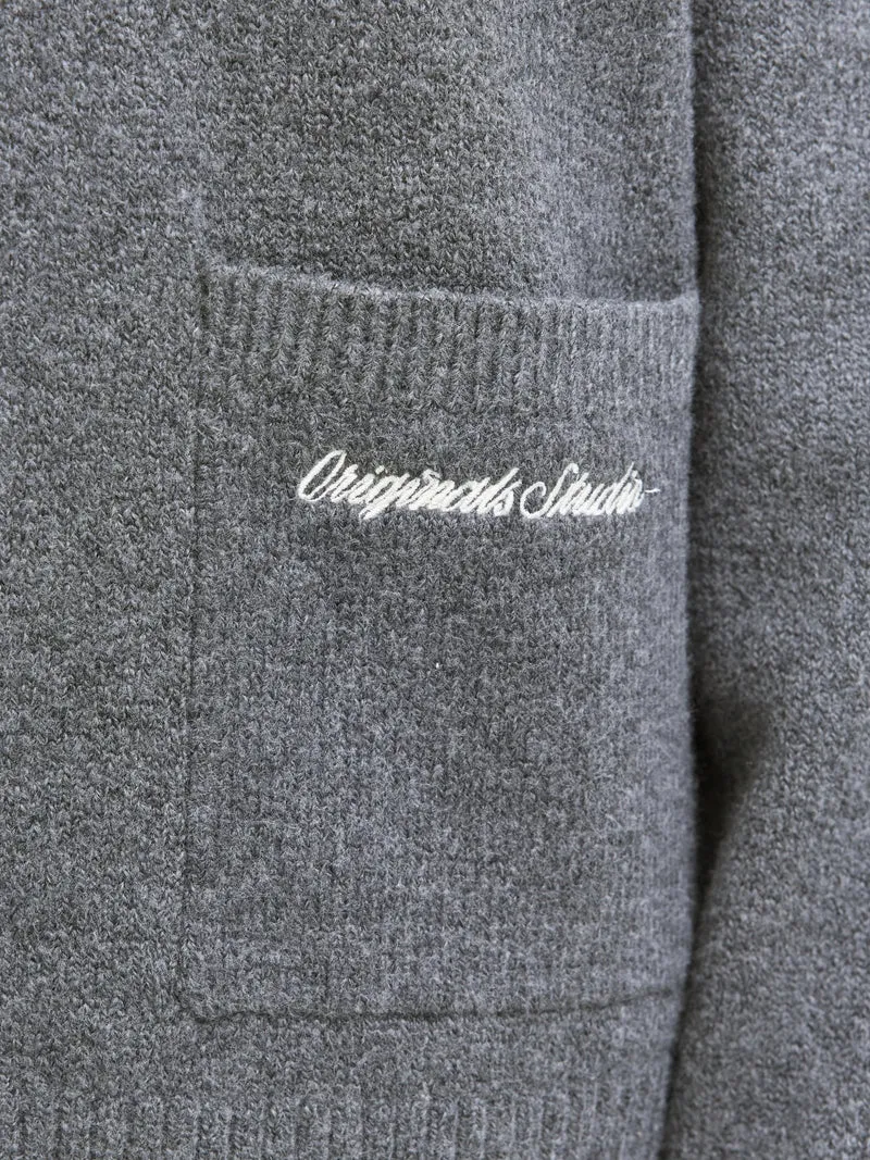 JORNORREBRO KNIT CARDIGAN LN, Dark Grey Melange