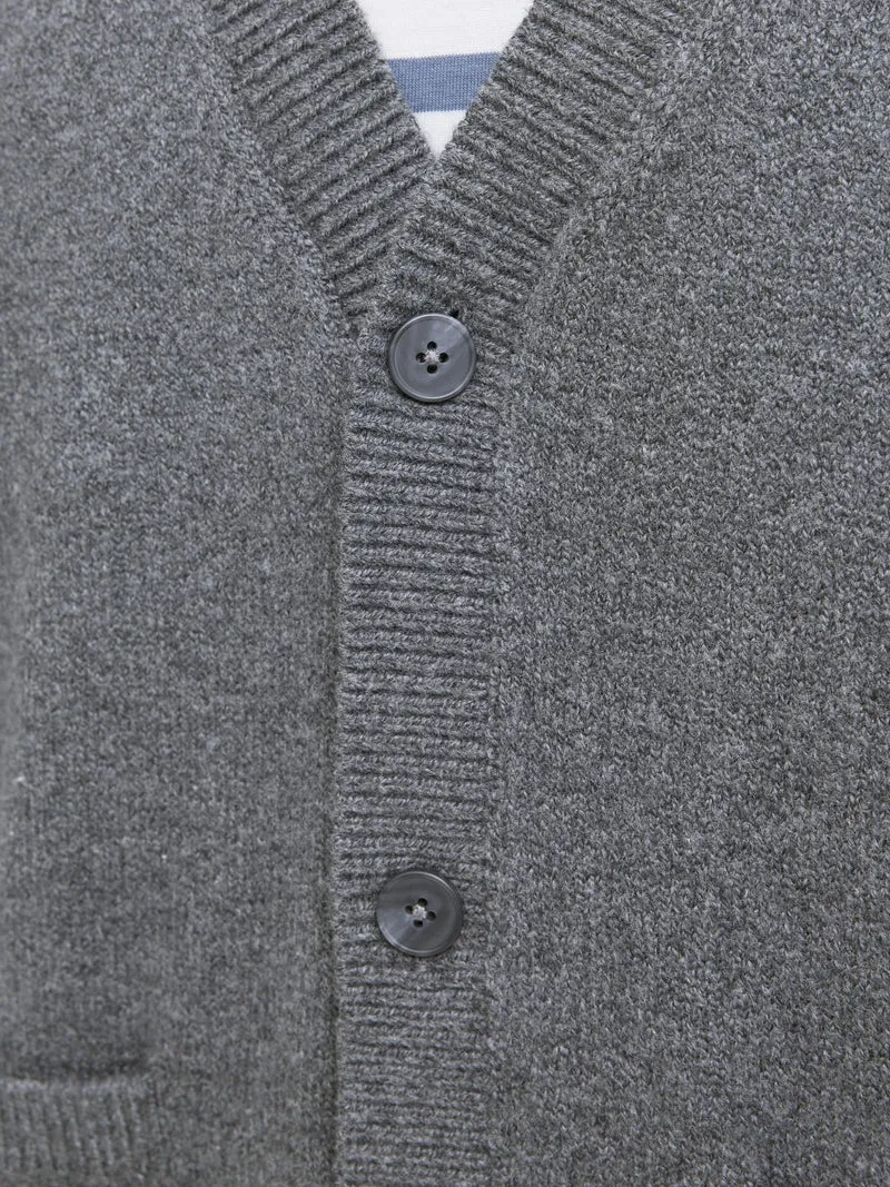 JORNORREBRO KNIT CARDIGAN LN, Dark Grey Melange